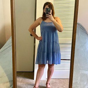Uniqlo Tiered Dress in Blue